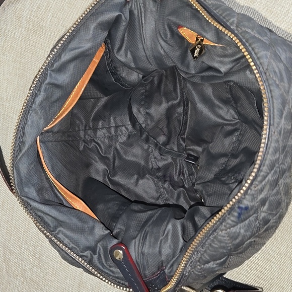 MZ Wallace Gray Quilted Nylon Leather Crossbody Shoulder Bag - Picture 9 of 13